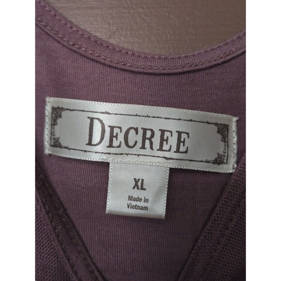 Designer Decree Sheer Boho Sequined Top Shirt Size XL - Picture 2 of 5